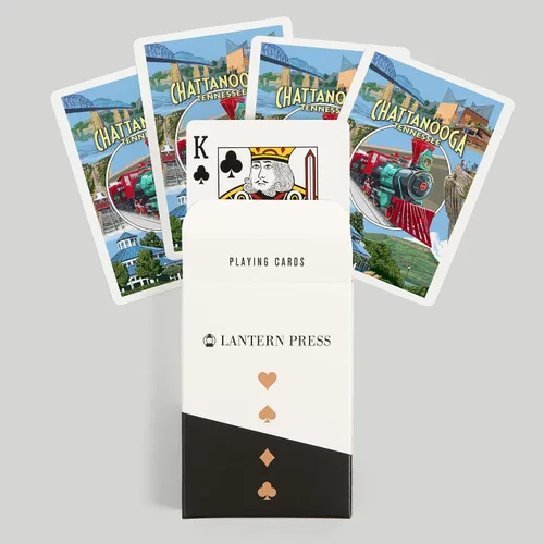 Vista 6 de Lantern Press Chattanooga, Tennessee, escenas de montaje (52 cartas de juego, baraja de cartas de tamaño póquer con comodines)