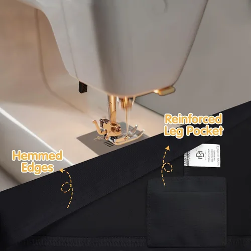 Vista 4 de BRILLMAX Paquete de 4 fundas de mesa de elastano negro para mesas rectangulares de 6 pies, mantel elástico grueso de 6.35 oz/yd², bolsillos