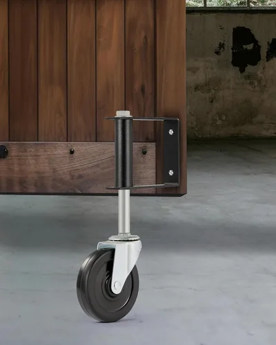 Vista 9 de CO-Z Rueda de Puerta con Resorte de 4" para Cercas de Tubo de Madera/Metal con Puertas Batientes, Rueda Giratoria de Montaje Lateral de 360 Grados