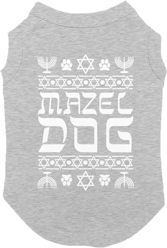 Vista 9 de Mazel Dog – Hanukkah Pascua Seder Judío vacaciones perro camisa (negro, X-Small)