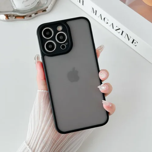 Vista 8 de RALEAVO Funda mate compatible con iPhone 12, delgada, translúcida, esmerilada, parte trasera de policarbonato, protección militar contra caídas