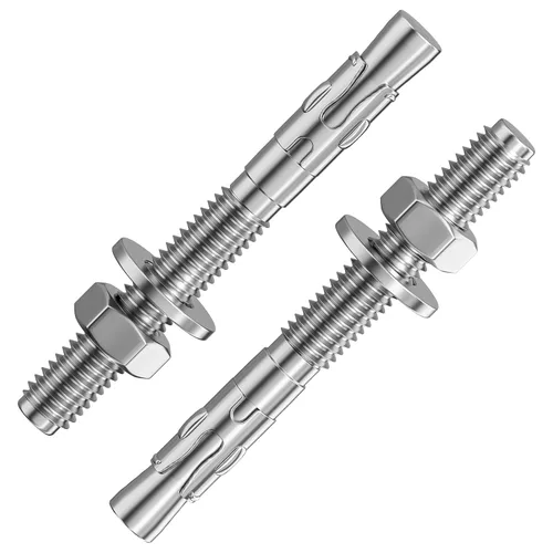 Vista 9 de Wensilon 5 piezas sujetadores estándar de 1/2x2-3/4 pulgadas, anclajes de cuña de acero inoxidable 304 para servicio pesado para cemento y hormigón