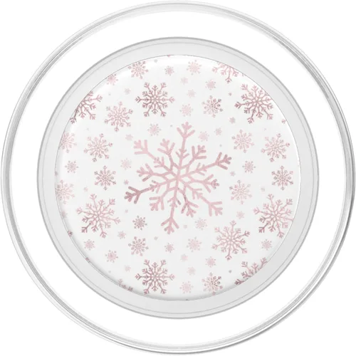 Vista 2 de Bonitos copos de nieve de Navidad rosa degradado en invierno blanco PopSockets MagSafe PopGrip para iPhone