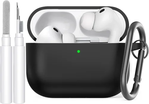 Vista 11 de AhaStyle Funda Protectora de Silicona Mejorada [LED Frontal Visible] Compatible con Apple AirPods 2 y 1 (Negro)