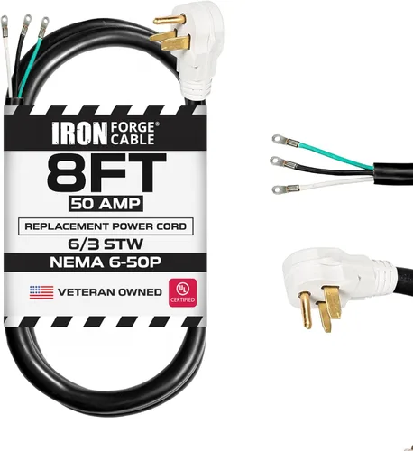 Vista 12 de Iron Forge Cable Soldador y cargador EV, 3 pies - NEMA 6-50, 50 amperios Cable 6/3, extremo abierto (sin enchufe), 50 amperios - para soldadores