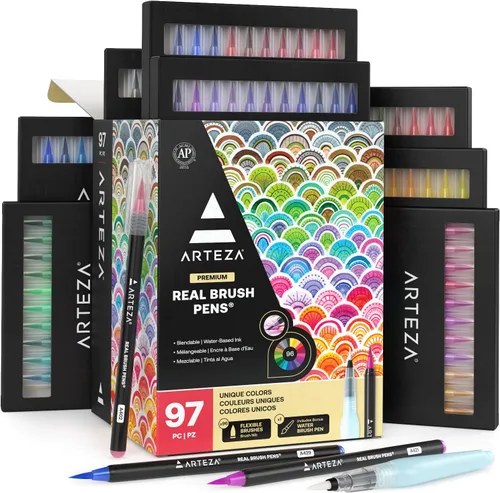 Vista 11 de Arteza Real Pincel plumas – 24-colores – acuarela marcadores – (24 unidades)