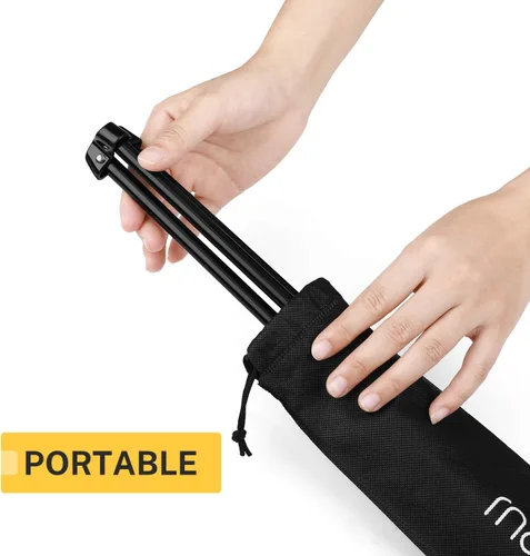 Vista 6 de Magicfly Paquete de 6 caballetes de mesa, caballetes de mesa de acero negro para exhibición, caballete de trípode ajustable y portátil con 6 bolsas
