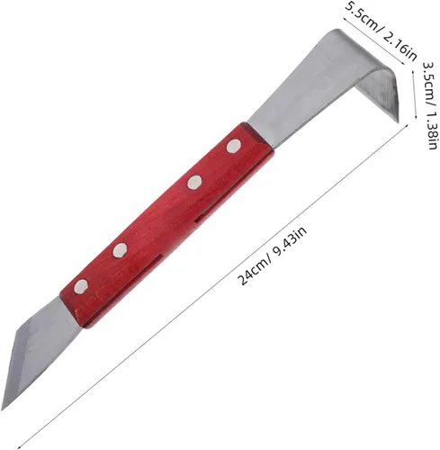Vista 2 de Angoily Cuchillo de afeitar para carpintería, herramienta de mano para descortezar, herramienta de madera para descortezar, corteza, corteza