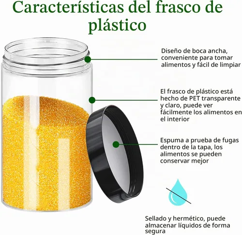 Vista 3 de Hajoyful Tarros de plástico con tapas de 6 onzas, 42 recipientes pequeños vacíos para cosméticos, tarros de comida transparentes para regalo, tarros
