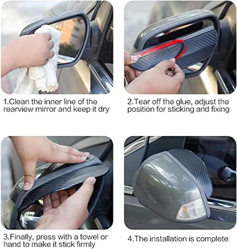 Vista 5 de Espejo retrovisor de coche para N-Issan Qashqai J11 para Opel Insignia para Vw T5 Supra Mk4, 2 unids espejo retrovisor de coche visera de la ceja
