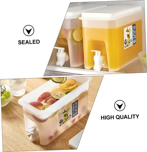 Vista 2 de NOLITOY Cubo de bebida fría grande para café, jarra de agua helada, jarra de agua para cocina, refrigerador, recipiente de agua, hervidor de agua
