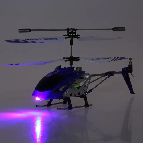 Vista 4 de Goolsky Helicóptero RC S107G, helicóptero de control remoto de 3 canales con giroscopio para principiantes (azul)