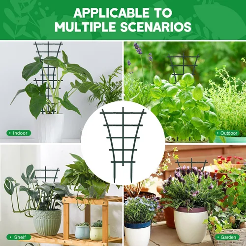 Vista 7 de Paquete de 12 mini enrejados apilables para plantas trepadoras para plantas en macetas de interior, soporte para macetas, guisantes, hoya, potos