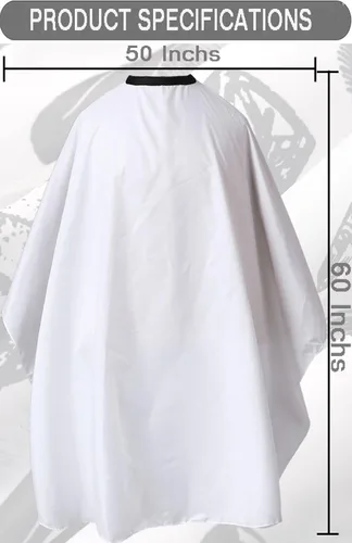 Vista 2 de Capa profesional Borogo para corte de pelo con cierre de presión ajustable, capa para barbero de salón, capa impermeable para peluquería de salón, A