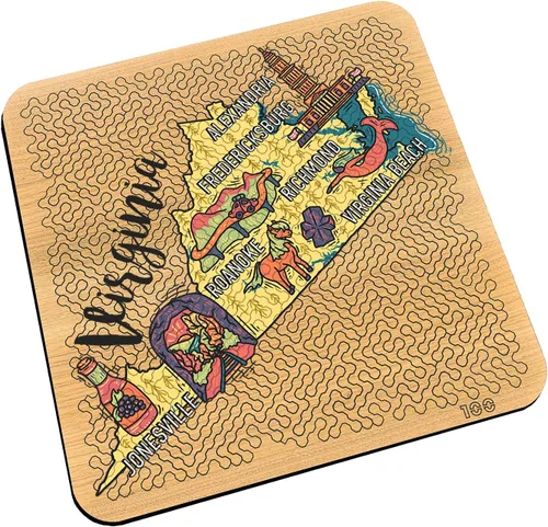 Vista 41 de Torched Mind Bending - Rompecabezas impreso en color con mapa del orgullo estatal (Texas) Rompecabezas duro para adultos 100 piezas Formas
