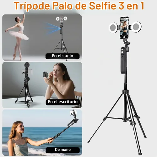 Vista 6 de Kit de vlogging para iPhone/Android, trípode de seguimiento facial