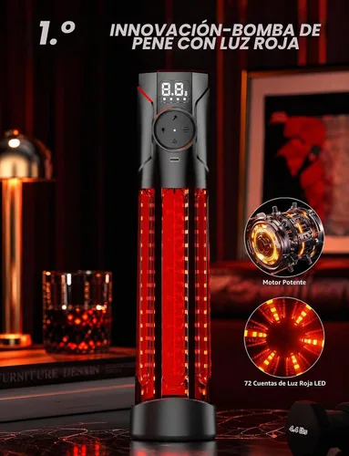 Vista 3 de Electric Red Light Vacuum Penis Pump Enlarge Training Upgraded 72 LEDs