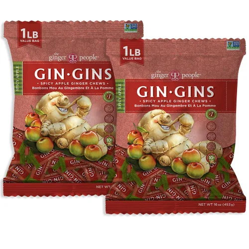 Vista 17 de GIN GINS Boost Red Magic Ginger Chews Soporte digestivo de 2 libras, 1 paquete