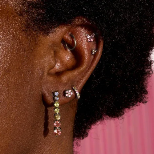 Vista 6 de Kenivira Juego de 3 pares de aretes tipo dormilona chapados en oro de 18 quilates, hipoalergénicos, ligeros, para mujeres, hombres y niñas, aretes