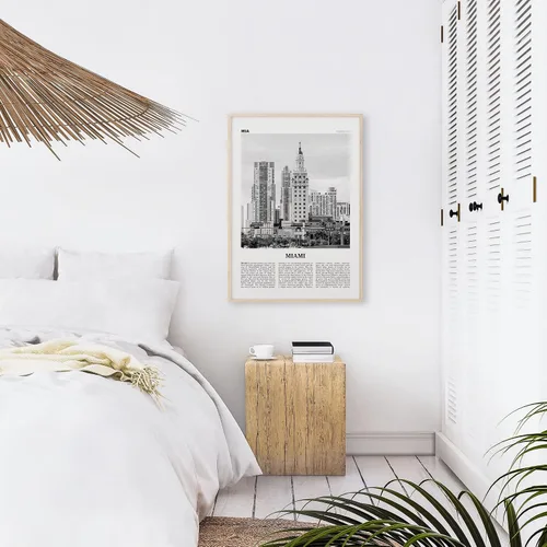 Vista 6 de Miami Print Torre de la Libertad en Blanco y Negro, Arte de Pared de Miami, Póster de Miami, Foto de Miami, Decoración Miami, Miami Beach, Florida