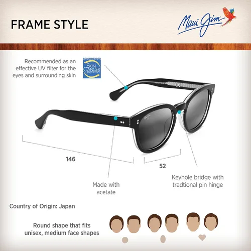 Vista 6 de Maui Jim Mens and Womens Cheetah 5 Polarized Classic Sunglasses