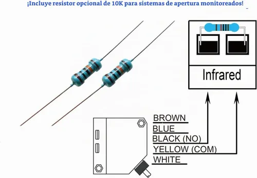 Vista 5 de IP67 Impermeable Universal 10-30VDC Seguridad Retro-Reflectante Sensor de haz fotoeléctrico para abridor de puerta de 12 V CC y 24 VCC, sensor