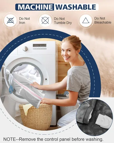Vista 6 de Calentador de pies de doble cara, almohadillas térmicas eléctricas para pies para mujeres y hombres, con calentamiento rápido y lavable a máquina
