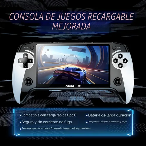 Vista 6 de Consola de juegos de mano retro de niño portátil de mano videojuegos X9 precargados juegos inalámbricos para niños Stick TV Pixelated Gaming