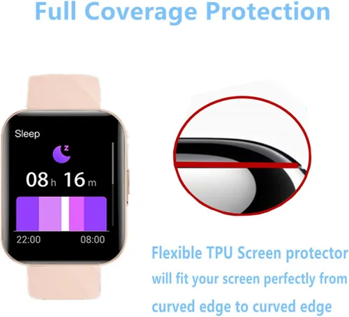 Vista 4 de Protector de pantalla compatible con Dakofied D1 Smart Watch de 1.85 pulgadas (paquete de 6) película suave de TPU transparente, compatible