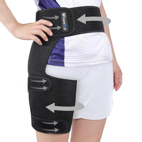 Vista 7 de Soporte de cadera para la ingle, para aliviar el dolor de ciática, azul Thigh Support for Groin, Thigh, Hamstring, Pulled Muscle Injury, Sciatic