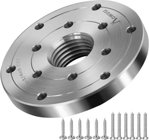 Vista 17 de Placa frontal de torno de madera de acero de 2 pulgadas, placa frontal para torno de madera, placa frontal de torno apta para husillo de 1 pulgada x