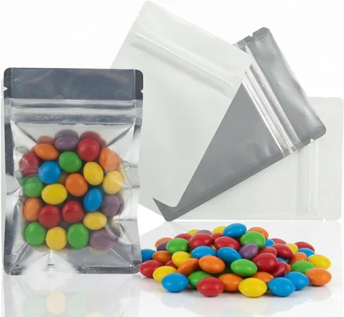 Vista 9 de Bolsas Mylar con cierre de cremallera de 4.5 x 3 pulgadas 100 bolsas Bolsas sellables con sellado térmico para dulces y alimentos, medicamentos