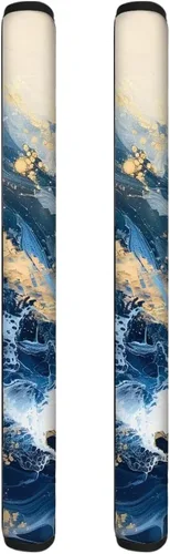 Vista 27 de 2 fundas para manijas de refrigerador, decoración otoñal, hojas de arce, fundas para manijas de puerta de nevera, lavables a máquina, microondas