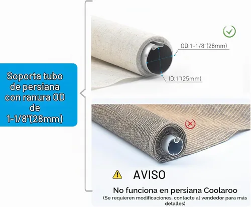 Vista 5 de Rollerhouse Kit de Motor Alimentado por Batería de 1-1/8" (28mm) con Control Remoto y Cargador Motor Eléctrico DIY Tubo Motorizado para Persianas