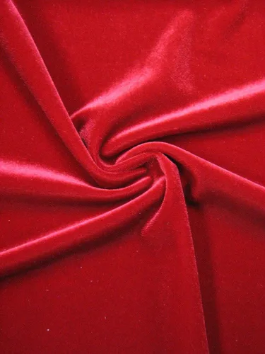 Vista 4 de Tela de poliéster sólido Spandex Velvet 2 Ways Stretch peso medio - por The Yard (negro)