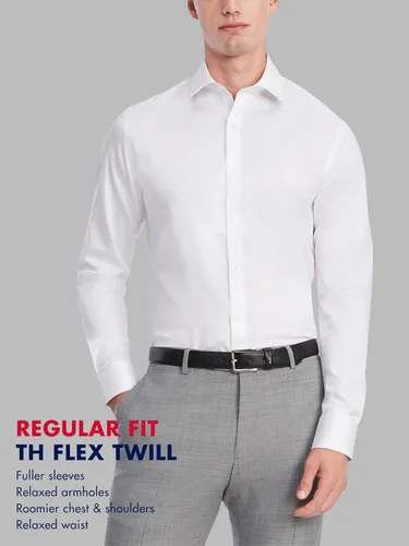 Vista 5 de Tommy Hilfiger Camisa de vestir para hombre Slim Fit Stretch Twill