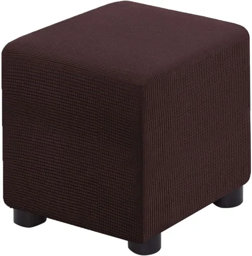 Vista 17 de Funda para Otomán Cuadrada Plegable de Almacenamiento Fundas para Otomán Jacquard Elásticas Cubo Reposapiés Fundas para Taburete ProZtector con Beige