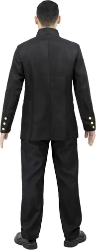 Vista 5 de Disfraz de cosplay japonés uniforme escolar para hombres conjuntos de ropa de adultos chaqueta y pantalones negro pequeño-grande