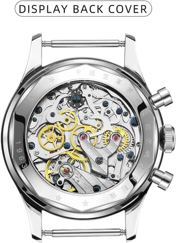Vista 3 de Men Panda Chronograph 1963 ST1901 Original Movement Manual Winding Luminous Dial 40mm Sapphire Glass Pilots Mechanical Wrist Watch