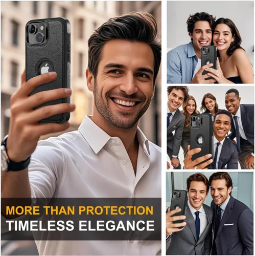 Vista 4 de Funda protectora de cuero de lujo con diseño único para iPhone 13 Mini, antideslizante, resistente a los arañazos, ultra delgada, funda protectora