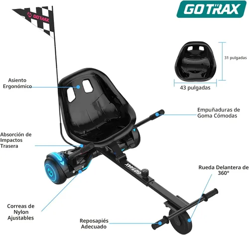 Vista 7 de Gotrax Accesorio de asiento Hoverboard para scooter de equilibrio