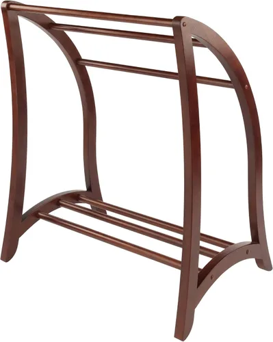 Vista 5 de Winsome Wood – Estantería para colchas con 3 estantes, nogal antiguo (94036)