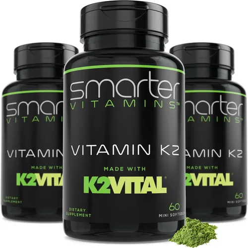 Vista 6 de Smarter Vitamina K2 MK7 100mcg fabricada con K2VITAL y col rizada para la salud ósea y apoyo cardiovascular K-2 MK-7 ayuda a utilizar calcio