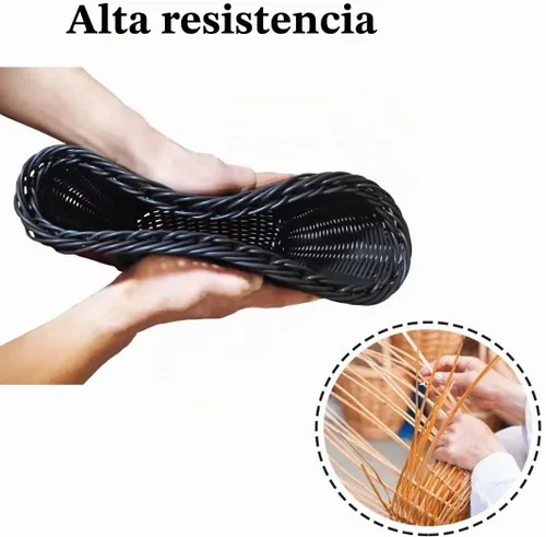 Vista 4 de Cesta para bicicleta, cesta de almacenamiento frontal para manillar con correas de cuero ajustables, accesorios de bicicleta, tejida a mano