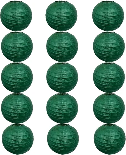 Vista 14 de Linternas de papel doradas chinas, japonesas, colgantes, redondas, para decoración de fiesta de Año Nuevo y Año Nuevo Lunar (12 unidades)