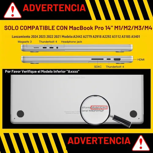 Vista 2 de CISSOOK Funda para MacBook Pro de 14 pulgadas 2025-2021 Release M5 A3434 M4 A3401 A3112 A3185 M3 A2918 A2992 M2 A2779 M1 A2442, carcasa rígida