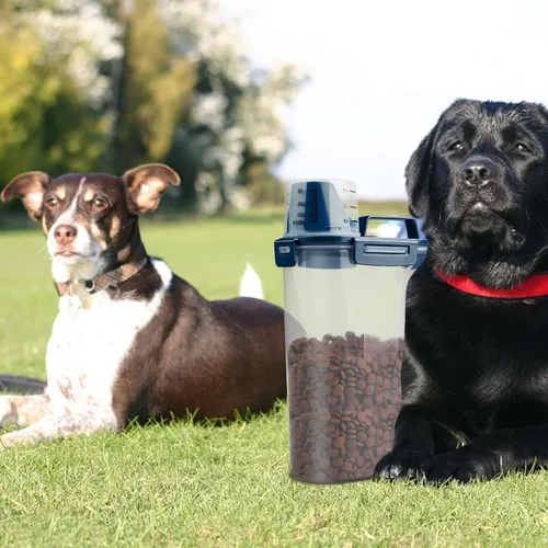 Vista 8 de TIOVERY Recipiente mejorado de almacenamiento de alimentos para perros pequeño, recipiente hermético para alimentos de gatos, recipiente dispensador