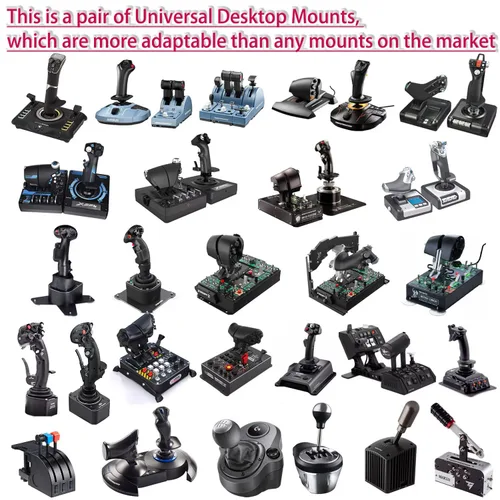 Vista 2 de YAARHEJ 2 Set The Desk Mount for The Flight Sim Game Joystick, Throttle and Hotas Systems Compatible with Logitech X56, X52, Thrustmaster T-Flight