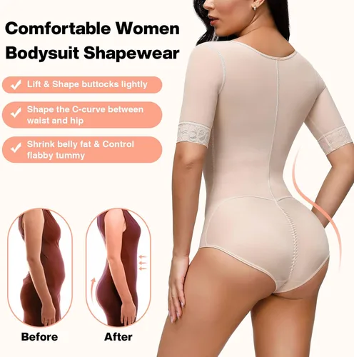 Vista 3 de FeelinGirl Shapewear for Women Tummy Control Butt Lifter Bodysuit Shaper Adjustable Straps Overbust Cup Support