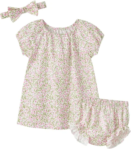Vista 111 de pureborn Vestido de bebé niña 0-24 meses